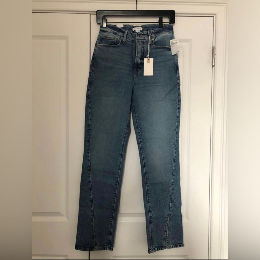 Good American GOOD BOY TWIST SLIT 32” | BLUE875
